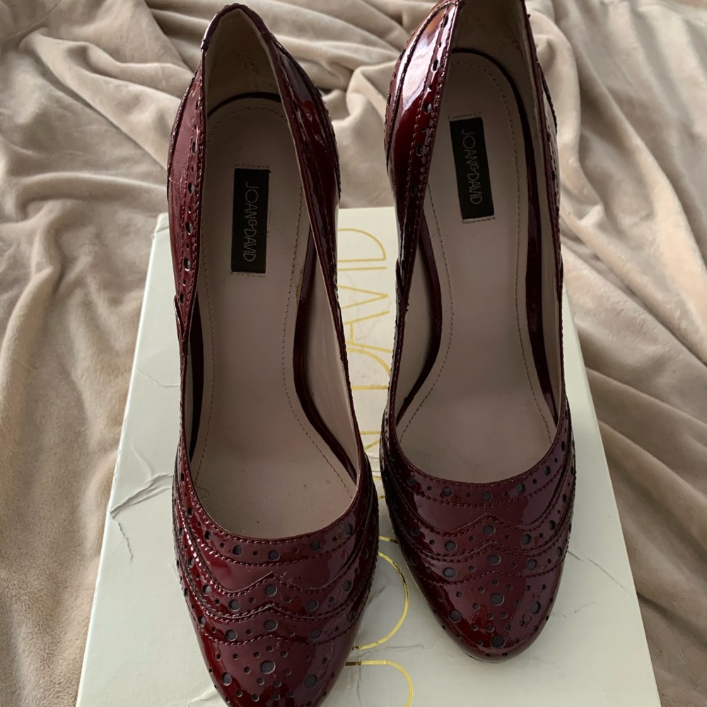 Joan & David Dark Red Spectator Pump